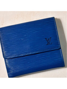 Louis Vuitton Blue Epi Leather Double Snap Wallet